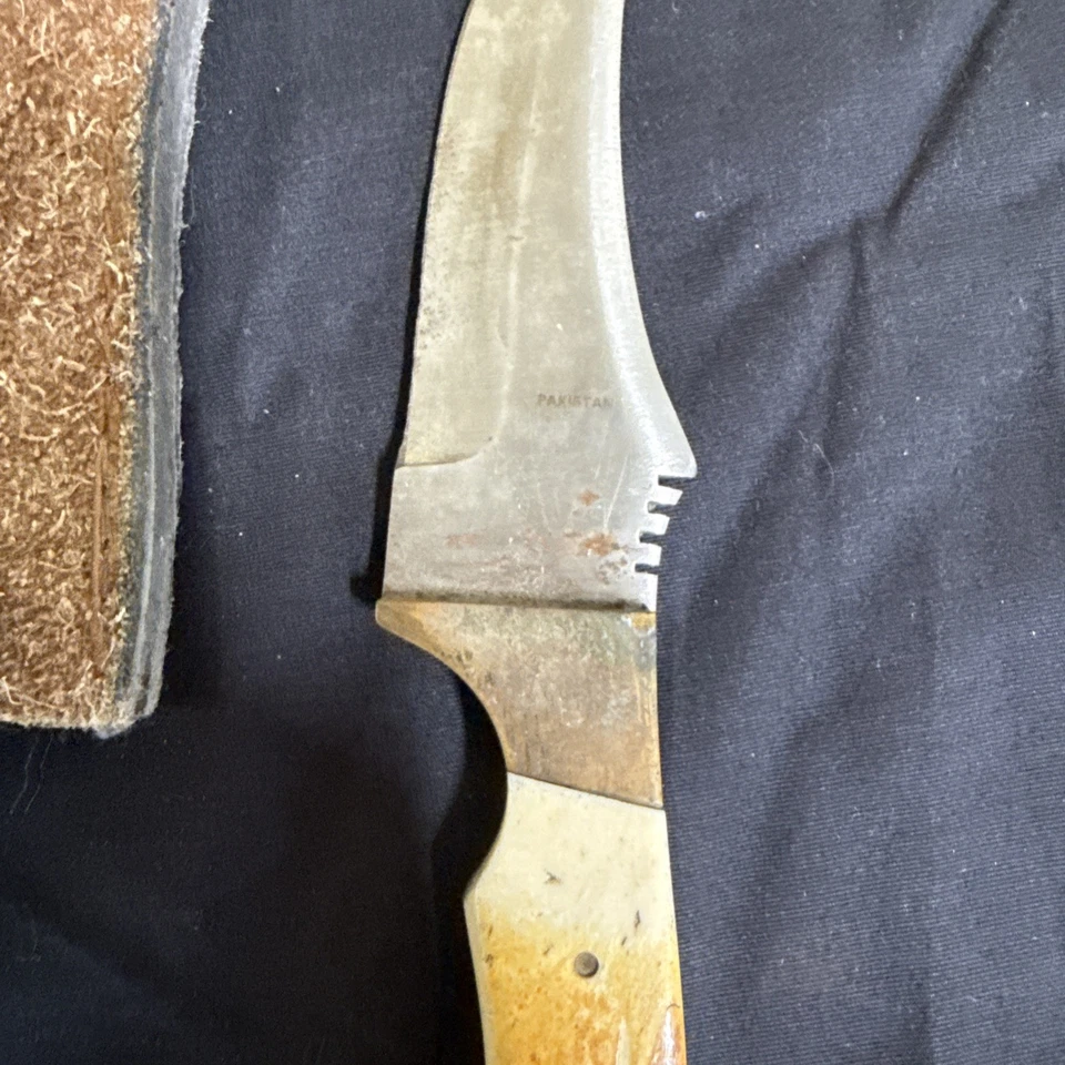 漂亮小号手工狩猎刀带盒 8 英寸带 4 英寸刀片复古 — 第 3/4 张图片