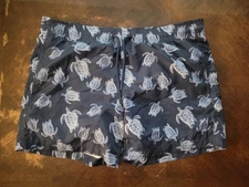 Vilebrequin Swim Shorts Mens Small Turtle Print Drawstring Pool Trunks Lined