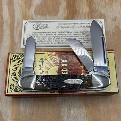 Vintage Case XX 1990 Classic 6394 Greenbone Gunboat Canoe Knife - MIB