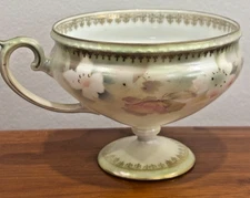 Antique RS PRUSSIA Floral Pedestal Footed Cup