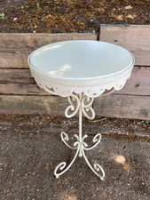 Cream Painted Metal Round Table