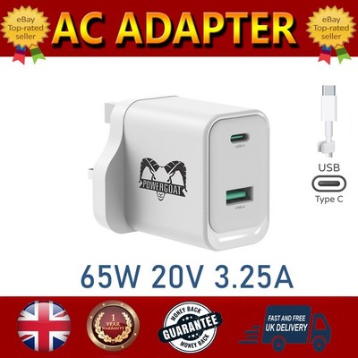 65W USB-C SCHNELL LADEGERÄT WEISS WANDSTECKER ADAPTER FÜR HP PAVILION 16-AG0009NL