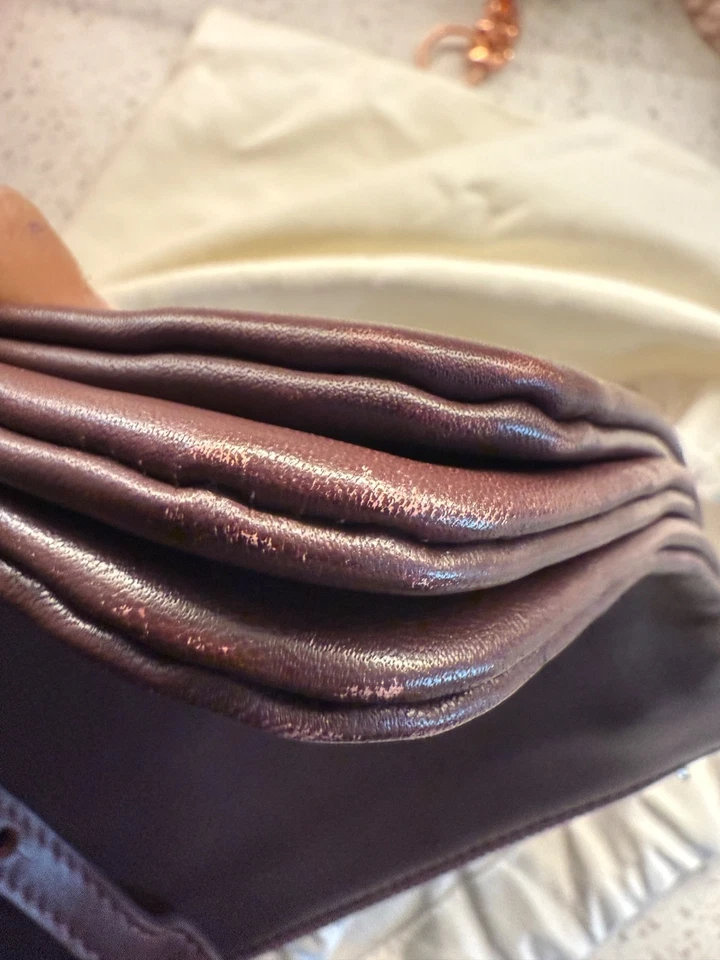 Сумка через плечо CELINE большая трио бордовая кожа серая внутренняя - Изображение 4 из 4