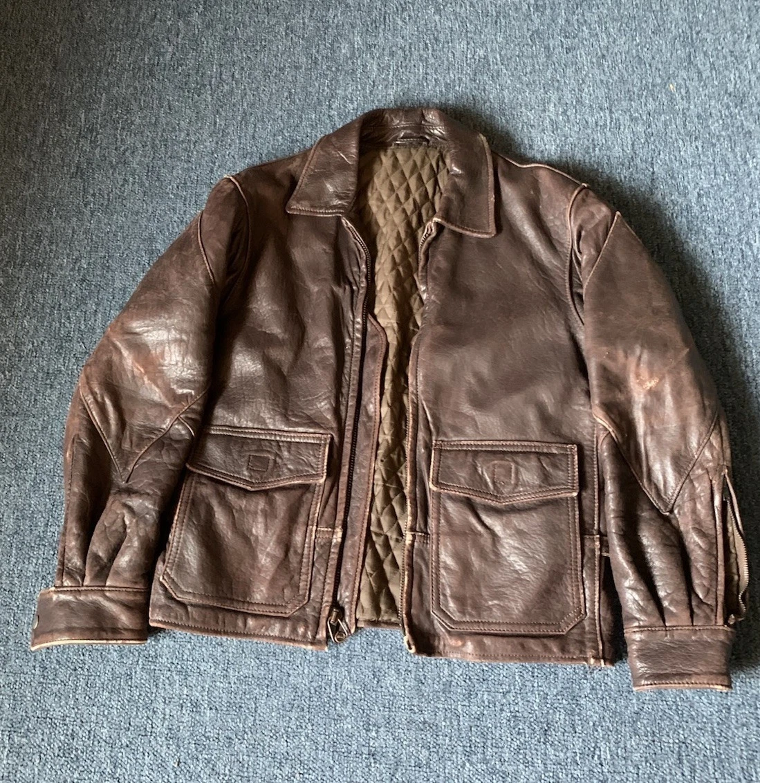 1980s VTG BANANA REPUBLIC Aviator Jacket 38 Goatskin Leather