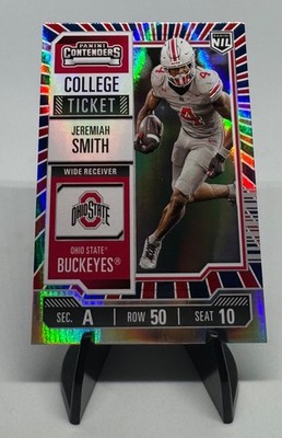 2025 Panini NIL Ohio State Jeremiah Smith College Ticket Red White Blue Parallel