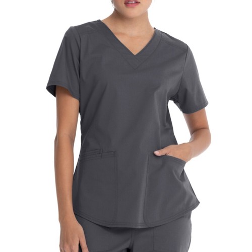 Scrubstar Womens Core Essentials Stretch V Neck Scrub Top Medium Pewter Gray New