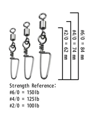 50 PCS Gun Smoke Rolling Swivel coastlock snap #2/0, #4/0, #6/0 - Stainless