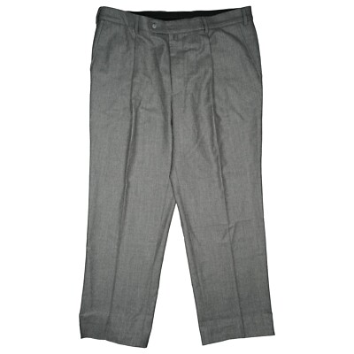Walbusch Men's Chino Pants Soft Straight Wool Size 27 XXL W40 L30 Gray Plus Size