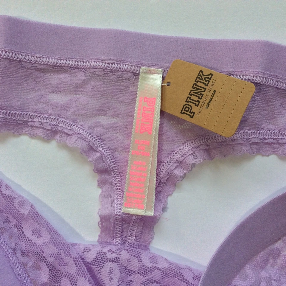 ROSA Victoria's Secret Wear Everywhere Logo Tanga Panty Cabana Púrpura Foto 4 de 4