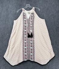 Knox Rose Off White Floral Sleeveless Mini Dress Size S Boho Cottagecore Peasant