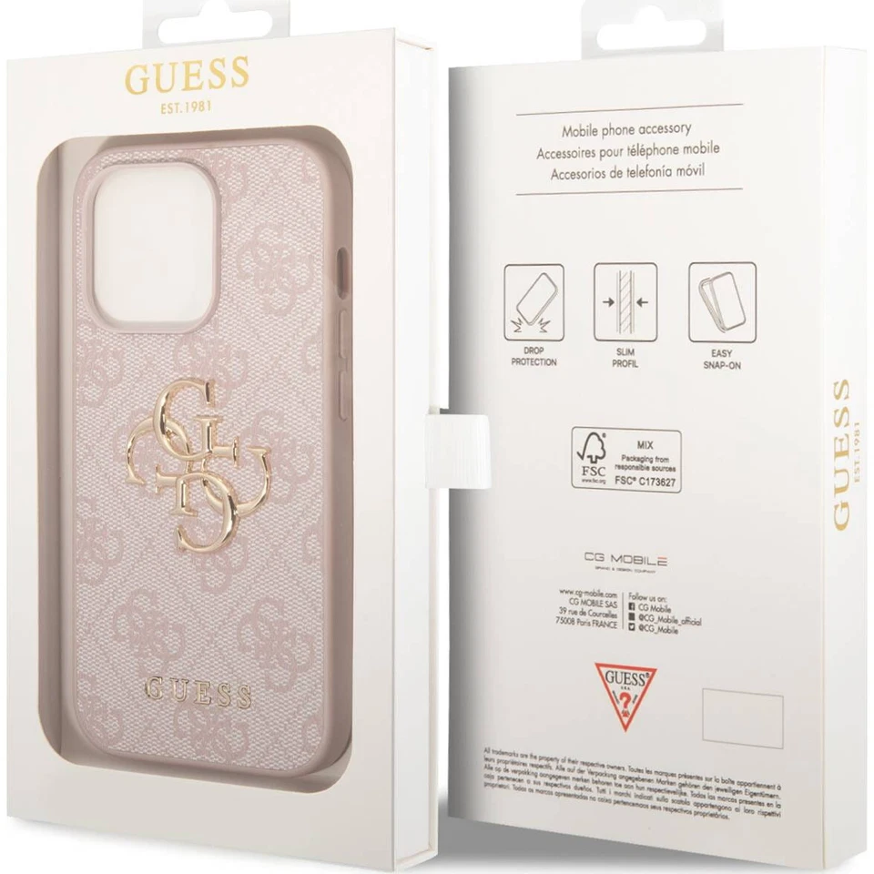 2in1 Pellicola+Custodia originale Guess per iPhone 15 Pro 6.1" logo TPU cover - Immagine 2 di 4