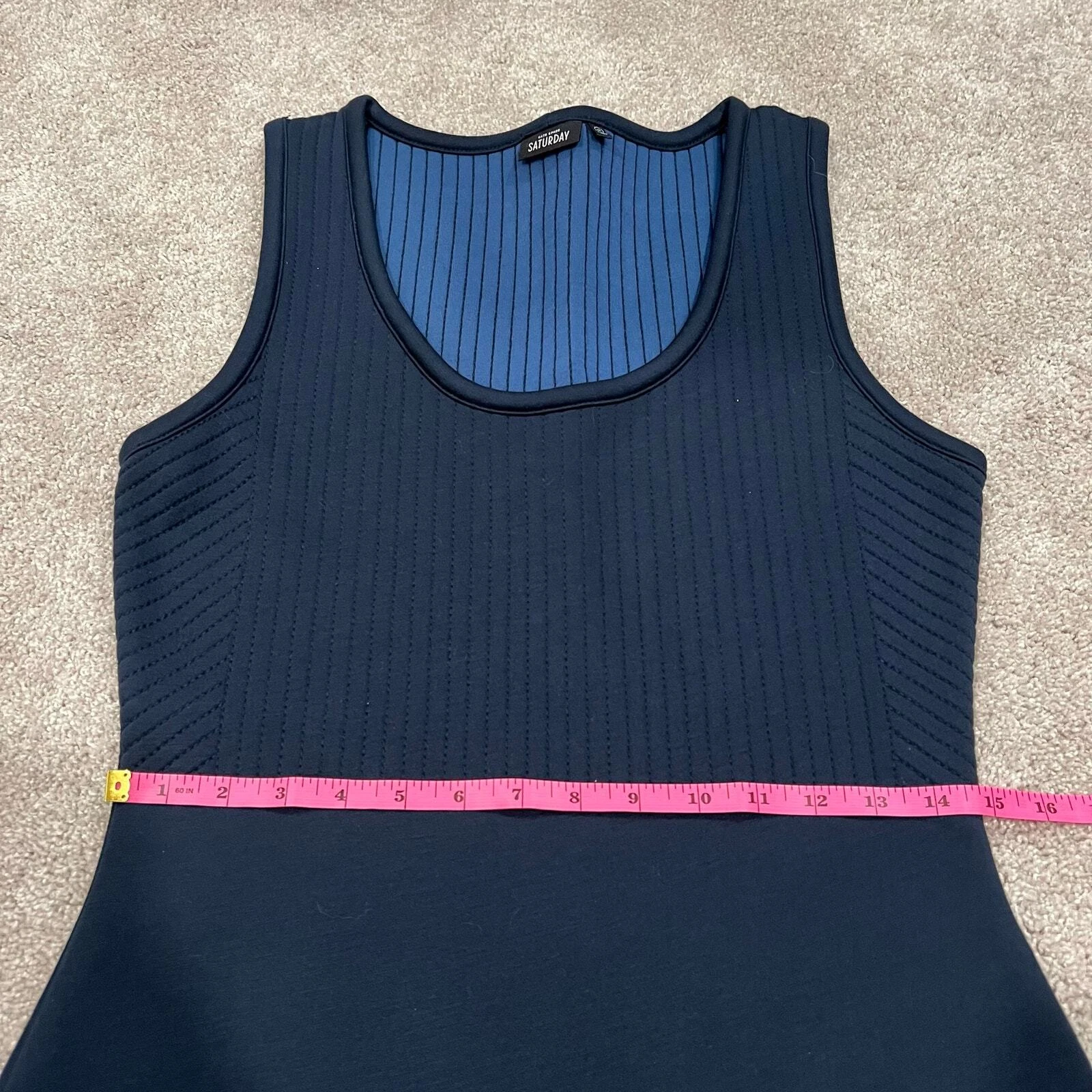 Kate Spade Saturday abito donna corto senza maniche subacqueo colore navy taglia media