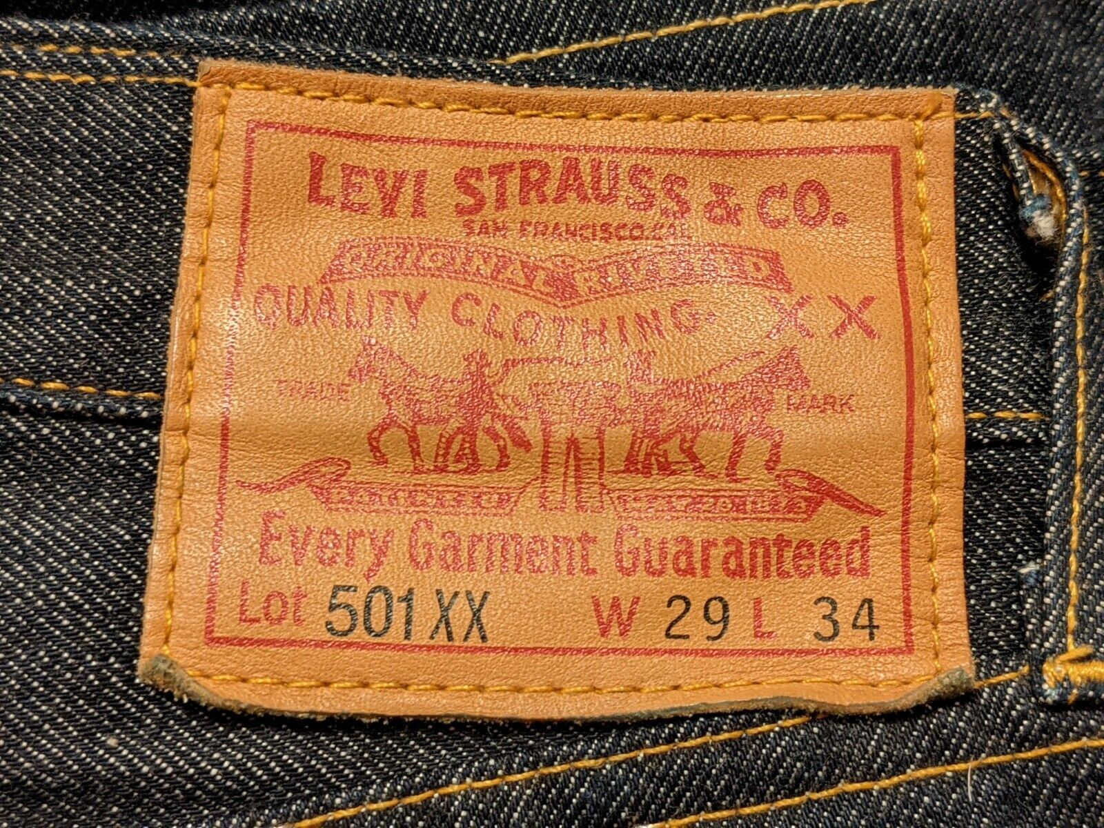 LEVI LVC 501XX VINTAGE 1947 DARK DENIM BIG E SELV… - image 1