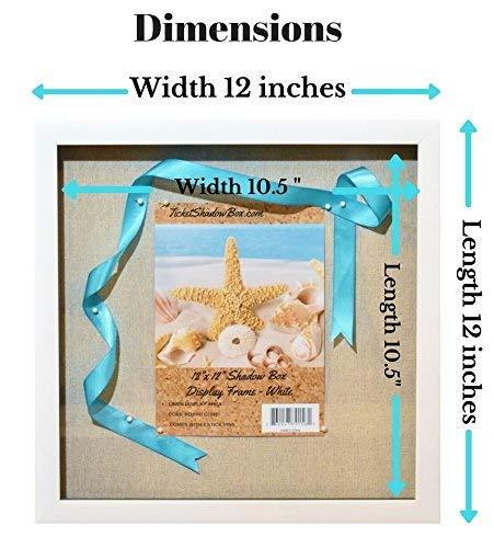 White Shadow Box Rahmen 12x12" mit 8 Stecknadeln ein Leinen Hintergrund - Display Rahmen - Bild 2 von 6