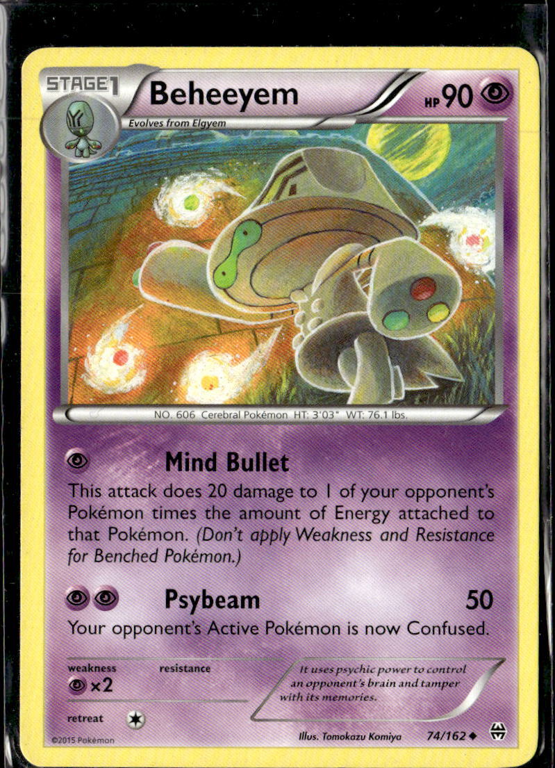 Pokemon Beheeyem 74/162 BREAKthrough Non Holo Uncommon 2 Card Lot LP
