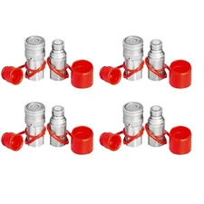 4 SETS 1/2" Flat Face Hydraulic Coupler Quick Connect Skid Steer Bobcat