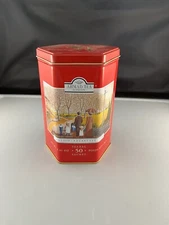 Collectible Ahmad Tea English Breakfast Hexagon Tin EMPTY 6”H