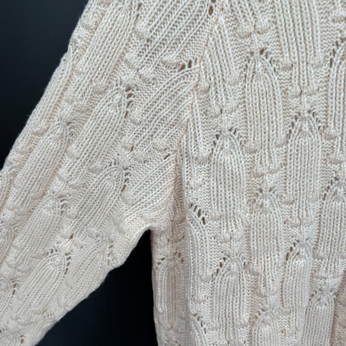 NUOVO maglione girocollo maglia Elodie pointelle classico pullover neutro panna XL - Foto 4 di 9