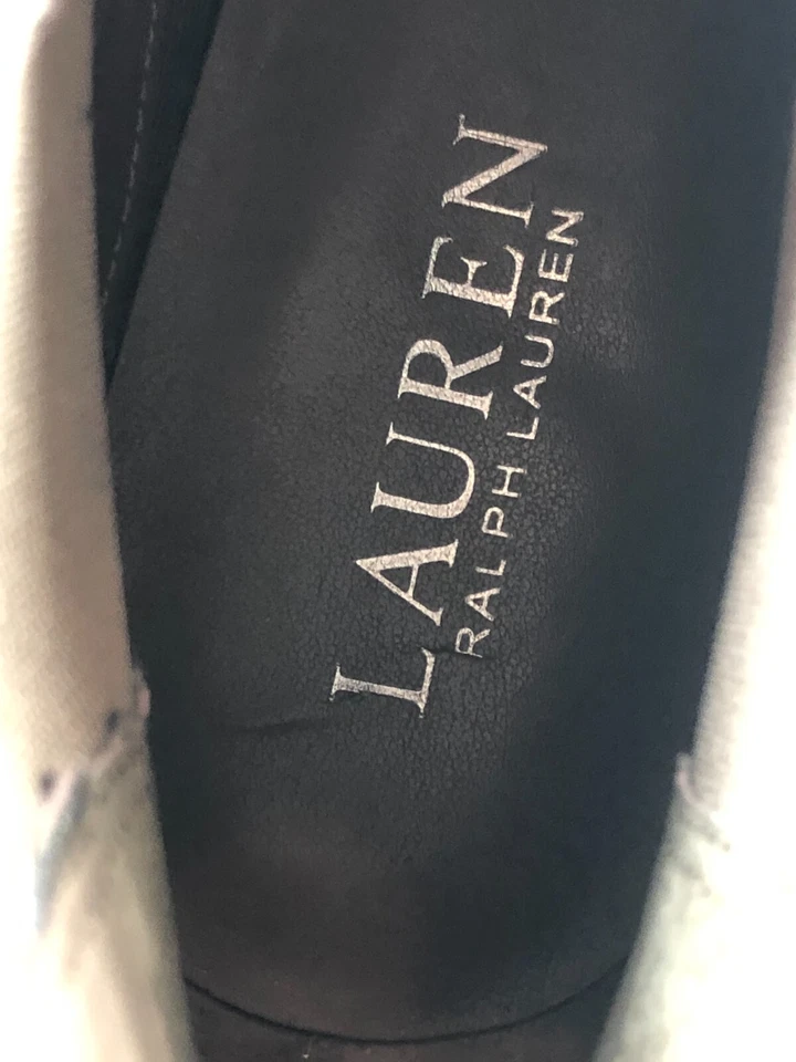 LRL Lauren Ralph Lauren Mujer Gamuza Botines Zapatos Talla 7 B Gris Logo Foto 4 de 4