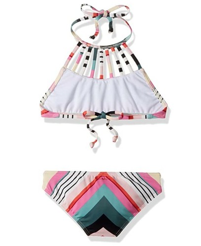 Billabong Kids Girls Big Sun Faded High Neck Swim Set Striped Multi Size 5 4092 - Picture 2 of 2