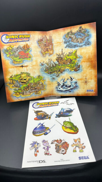 Sonic Rush Adventure Kartenbroschüre + Stickerbogen für Nintendo DS