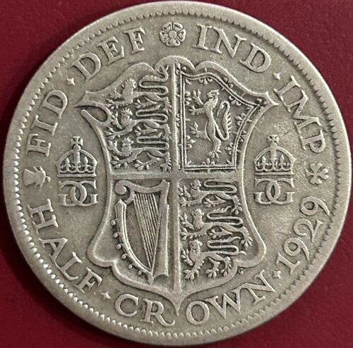 GB - 2/6 mezza corona moneta d'argento .500 - 1929 (GY15) - Foto 1 di 3