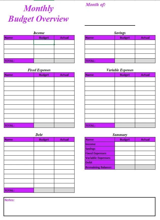 Personal Monthly Budget Plan: PDF / Spreadsheet / Both. Read Description. - Image 2 of 4