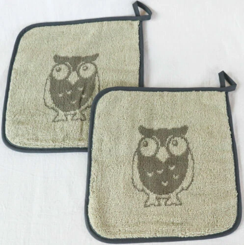 Artículos de cocina, comedor y bar grises de 100% algodón