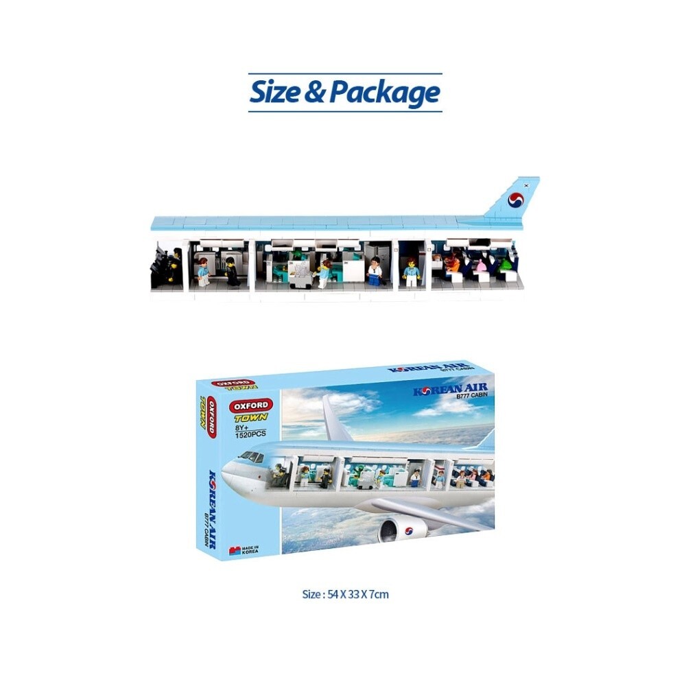 Oxford Korean Air B777 Cabin Block 1520 pcs Plastic Block Bricks 