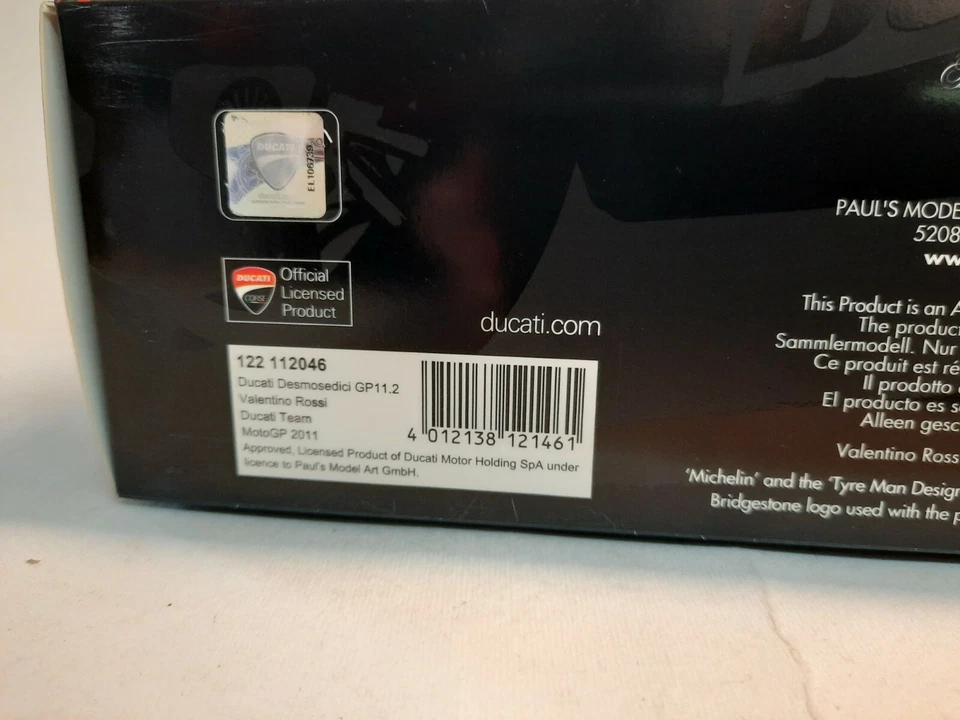 Minichamps Ducati Desmosedici GP11.2 Valentino Rossi MotoGP 2011 1/12 122112046 - Immagine 3 di 3