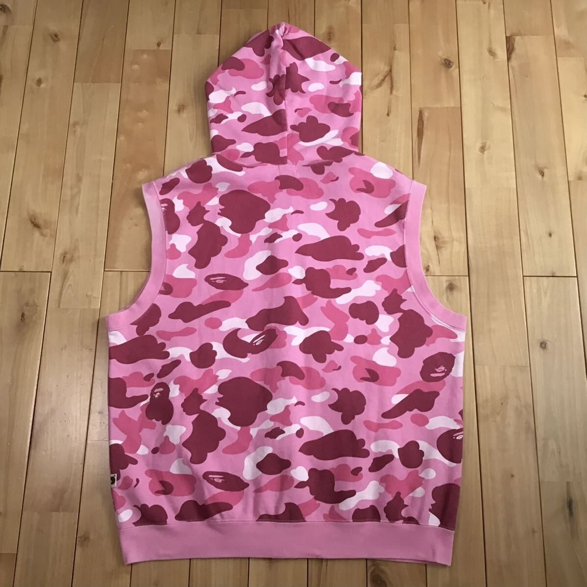 BAPE Sweat zip hoodie vest Pink camo a bathing ape NIGO Size
