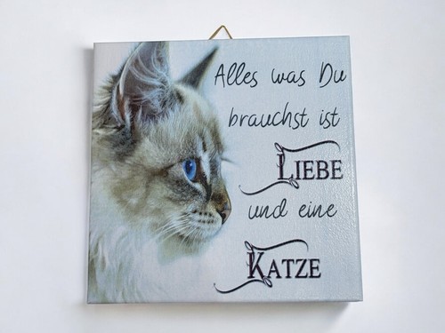 Motivfliese Wandbild Bildfliese Katze Spruch... (081) Geschenkidee Fliese - Picture 3 of 11