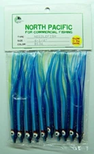 4-1/4" Octopus Squid North Pacific Saltwater Trolling Lure Skirt Glow 10 Pack