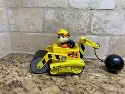 Paw Patrol Cement Truck Rubble’s Steam Roller Construction Vehicle W/  figure