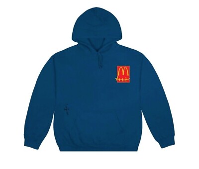 TRAVIS SCOTT x McDONALD'S STICKER HOODIE Blue SIZE XL
