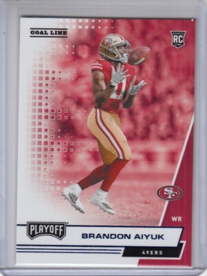 2020 Playoff Brandon Aiyuk Goal Line Blue Foil Parallel Rookie Card 49ers #217