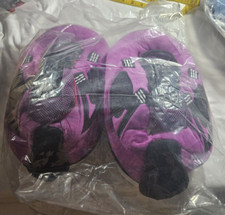 "Basketball Competitions" Fluffy House Slippers - 12 Inches, Purple