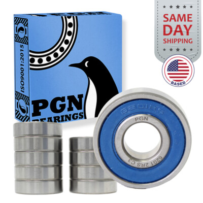 (10) 6201-2RS Premium Rubber Seal Ball Bearing C3 EMQ, 12x32x10, 6201 2RS 6201rs