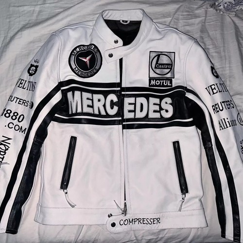 Mercedes Leather Jacket Vintage Mercedes Racing Jacket Biker Racing Jacket