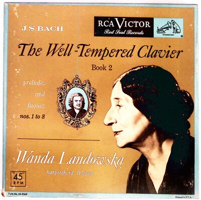 JS BACH THE WELL-TEMPERED CLAVIER BOOK 2 PRELUDES AND FUGUES RCA VINYL 45 74-110