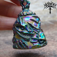 Motorcycle Biker Bell Hanger Colourful Skull Dragon Bell Gift & FREE Bell Hanger