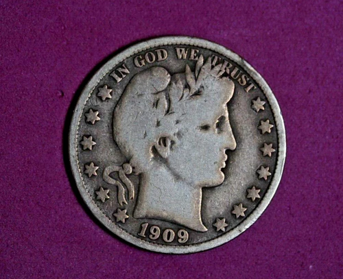1909-S barber half dollar #P18306