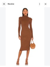 NWT ASTR The Label Abilene Sweater Dress sz XL Nutmeg Brown Fitted Turtleneck