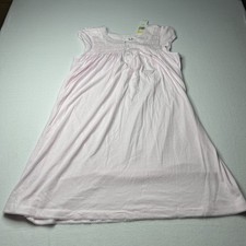 Miss Elaine Nightgown Medium M Pink Smocked Bodice Lace Trim Sleepshirt NWT