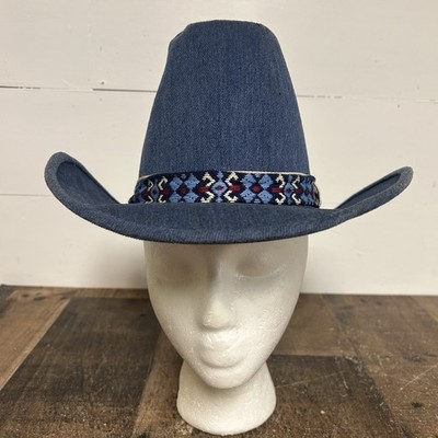 Vintage Artel Blue Denim Cowboy Hat Size Boys Large 