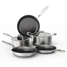 Stainless Steel Cookware Set, Pots and Pans Set Non Stick, Hybrid Ceramic Coo...