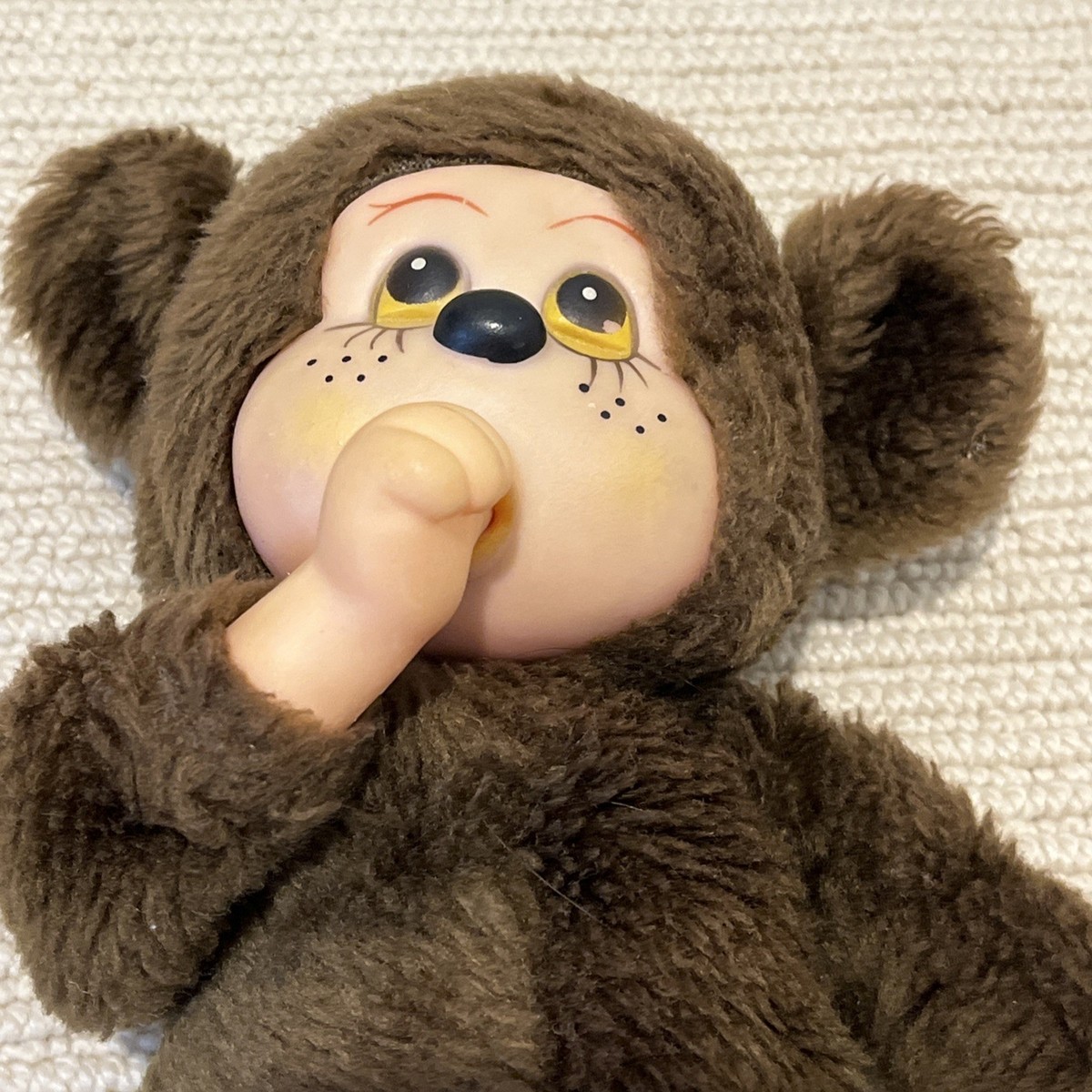 Elka Toys Vintage Plush Thumb Sucking Brown Bear Rubber Face