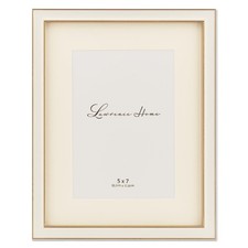 Lawrence Frames Matted White Enamel Gold, 5x7