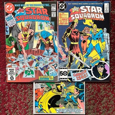 Lot of 3 All-Star Squadron by Jerry Ordway w/ Key Issue Origin Story 1991 DC