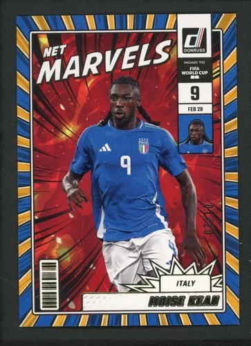 2025-26 MOISE KEAN 07/10 PANINI DONRUSS ROAD TO FIFA WORLD CUP 26 NET MARVELS